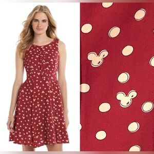 Disney x Lauren Conrad Minnie Rocks the Dots Polka Dot Dress Red/Cream Size 6